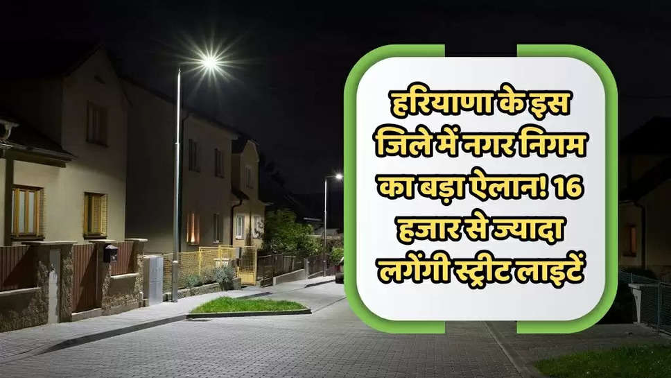 हरियाणा के इस जिले में नगर निगम का बड़ा ऐलान! 16 हजार से ज्यादा लगेंगी स्ट्रीट लाइटें