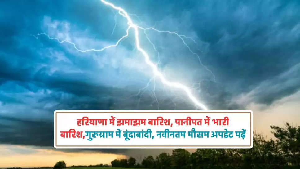 हरियाणा में झमाझम बारिश, पानीपत में भारी बारिश,गुरुग्राम में बूंदाबांदी, नवीनतम मौसम अपडेट पढ़ें