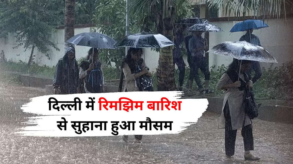 दिल्ली में रिमझिम बारिश से सुहाना हुआ मौसम