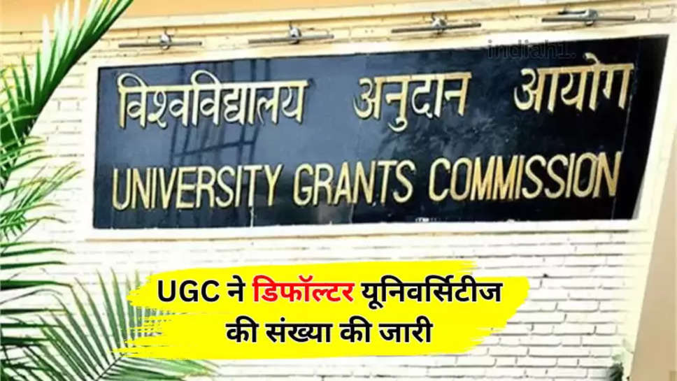 UGC ने डिफॉल्टर यूनिवर्सिटीज की संख्या की जारी