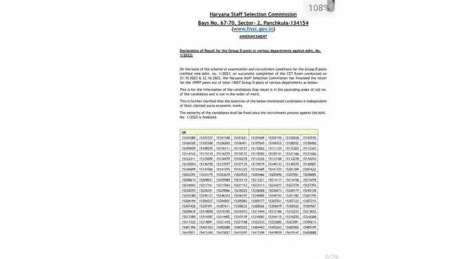hssc group d results 